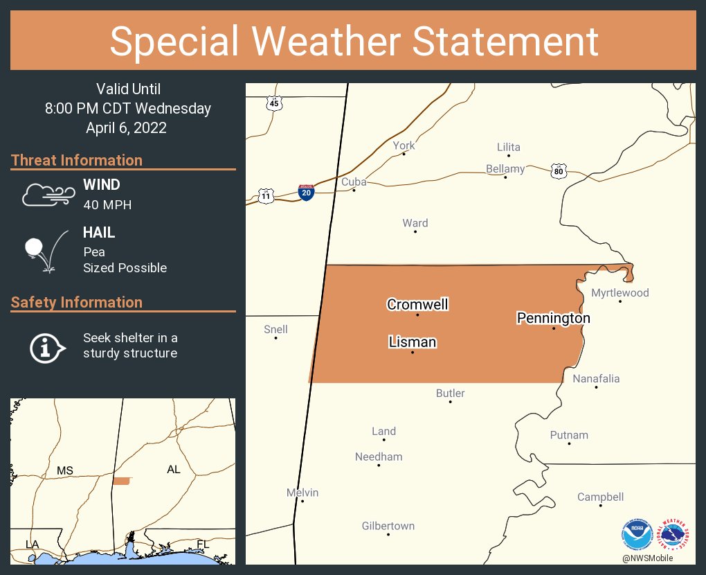 NWS Mobile on Twitter "A special weather statement has been issued for