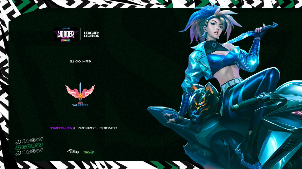 SWeSportsLA's tweet photo. #LoL | #WonderLeagueLogitechG
El tercer lugar esta por disputarse en la #WonderLeague
🆚 #SouthValkyries
⏰ 21:00 horas
📺 https://t.co/f4LBMY5uBp
¡Con todo caturras!
#GoSW #VamosWanderers https://t.co/9OdkmXCulC