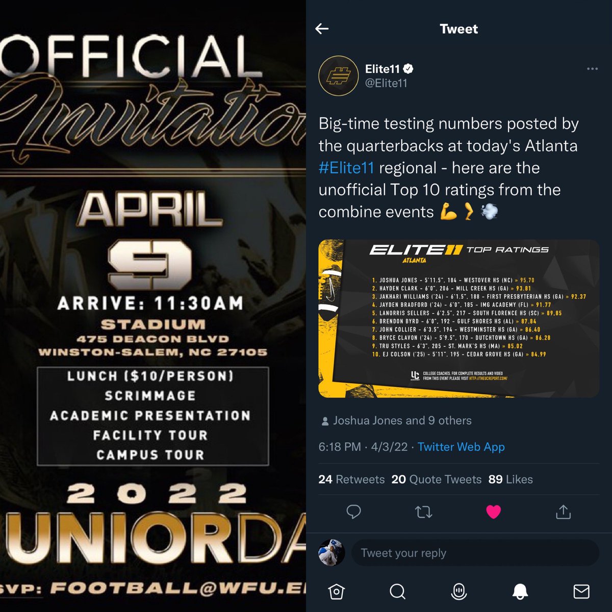 Looking forward to being at Wake Forest this weekend. @CoachR_Wake <a href="/WakeFB/">Wake Forest Football</a> <a href="/CoachClawson/">Dave Clawson</a> @WakeRecruiting <a href="/BHoward_11/">Brandon Howard</a> @cpetagna247 <a href="/WayneLineburg/">Wayne Lineburg</a>