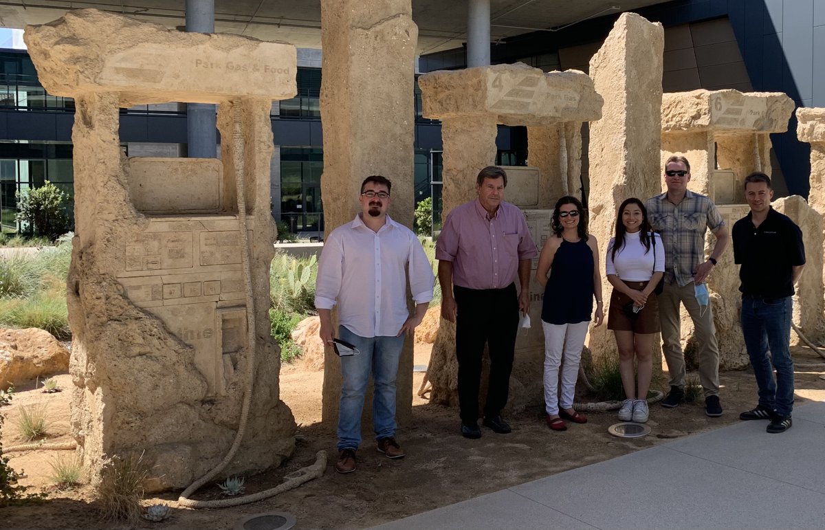 With our friends from @solarfluxco and @PhotioCL visiting #RiversideCA exploring opportunities for their sustainable technologies.  Thanks @AirResources headquarters, we love your Petrified Petrol Station! #cleanerfuture #oasisinnovationhub @riversidecagov @RivCoED @UCRiverside