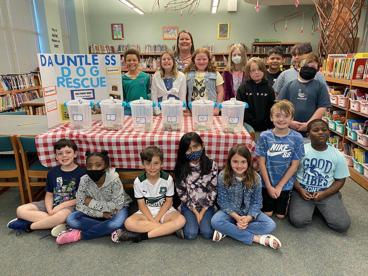 Kahrs3rdgrade's tweet photo. @MrBeast Our 3rd grade class started a #pennywar to support a local non-profit dog rescue called Dauntless Dog Rescue. Will you help us reach our goal? We are BIG fans! https://t.co/YQuvejkyxX