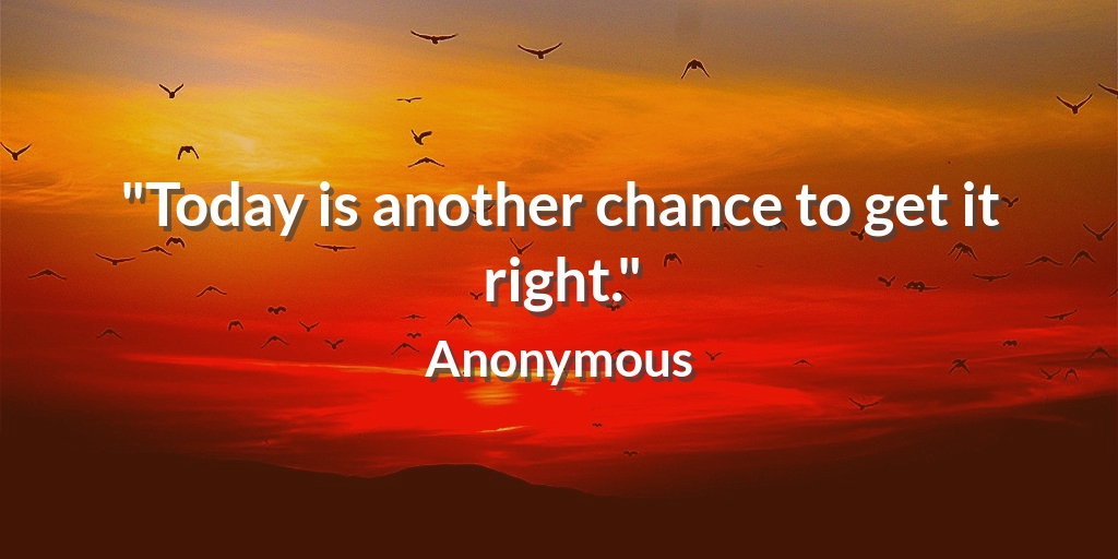 TheBeckWest's tweet photo. "Today is another chance to get it right." Anonymous #ExerciseQuote https://t.co/Xdjgq3YRx5