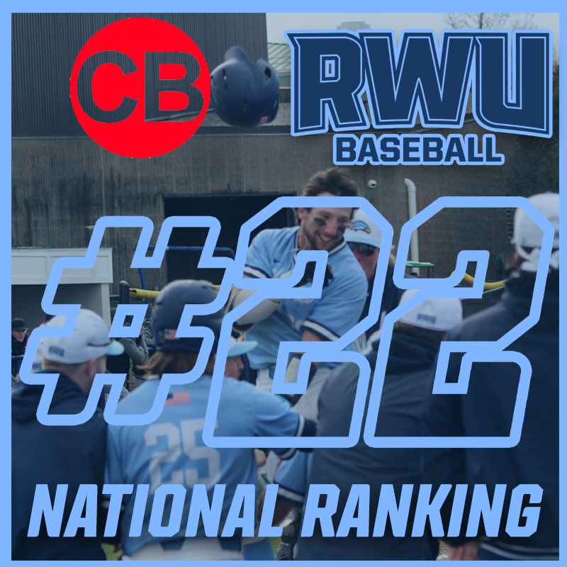 RWU_Athletics's tweet photo. For the first time in program history! @RWUBaseball is nationally ranked!
#TakeFlight https://t.co/iRpWlbYDgU