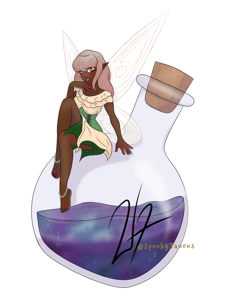 SpookyTaurusArt's tweet photo. A CUTE FAIRY FOR YOU!
----
#fairy #art #artwork #digitalart #ArtistOnTwitter #cute #potion #magic #faerie #bottle #witchcraft #drawing #illustration #commissionsopen #woman #mythicalcreature #characterdesign https://t.co/XNqUvgxd6I