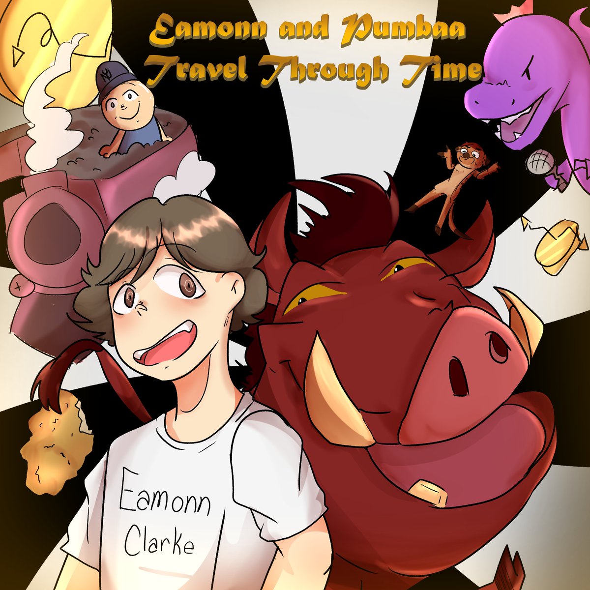 Flufayyyy's tweet photo. To celebrate this massive event, I will be dropping my debut second album, Eamonn and Pumbaa Travel Through Time, where Pumbaa and I go on an epic journey where we learn how to truly love life.

With cover art by @DevlinSyo and a feature from DJ Khaled

https://t.co/bbr4iiLjXn https://t.co/5P14kGQtWh