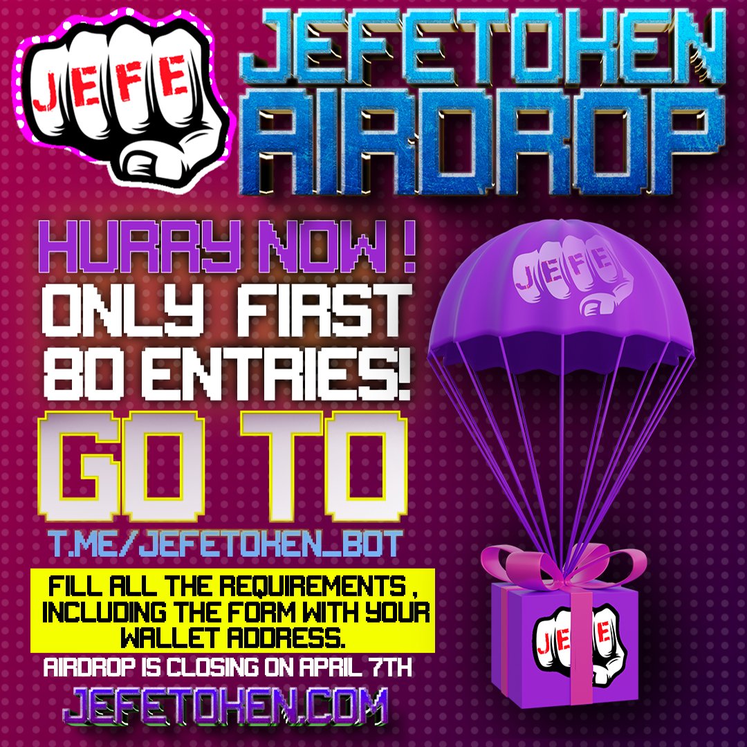 JefeTOKEN's tweet photo. @JefeTOKEN is a top-notch Gaming Platform bringing mass adoption of #crypto to the world. #NFTs with unique utility, #p2e games. 
📎 Whitepaper: https://t.co/Z4ZgfaVtAE
⚡️ Contract: 0x80fa6d5384bdde296a28a321f73ab70977575129
🎁 Click here (https://t.co/CqICzyeAUj) for airdrop bot https://t.co/q2XtgmE003