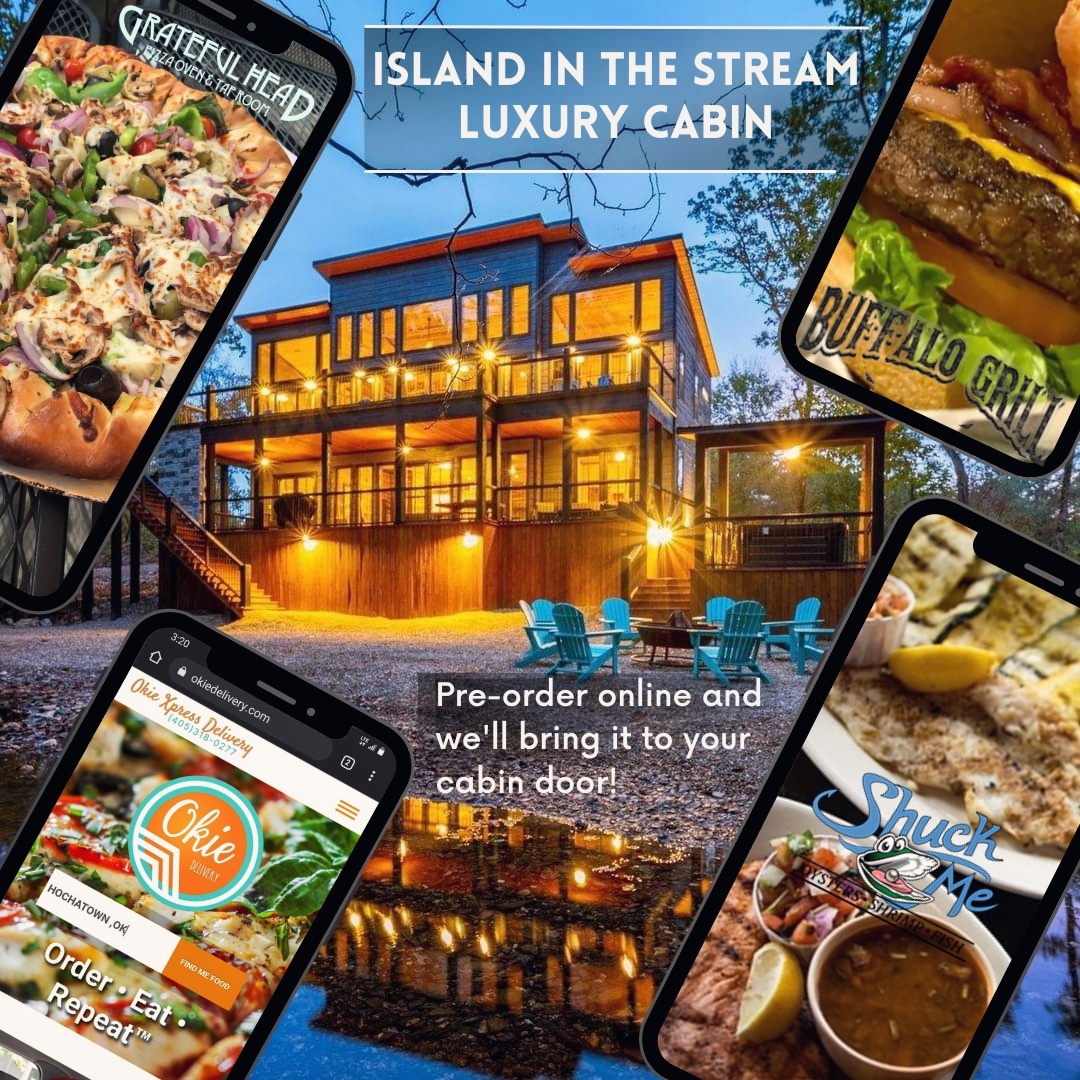 OkieDelivery's tweet photo. - McCurtain County, OK Delivery -
Hochatown - Broken Bow - Idabel

Enjoy your cabin stay with the luxury of delivery by Okie Xpress. 🚙💨

Book your next vacation @ Island in the Stream Luxury Cabin in Broken Bow, OK 🏞

#OrderWithOkie

https://t.co/XG0v3HY2gJ 

#fooddelivery https://t.co/uKKUzQxi9y