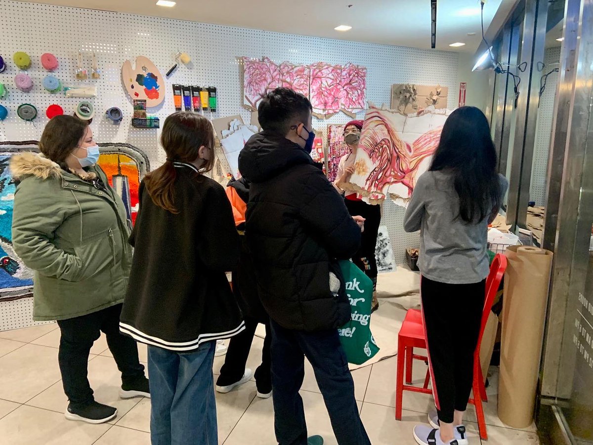 ChinatownNYC's tweet photo. Check out @veryfinaart at Fulton Center Studios (200 Broadway), one of three artists in residence. KY Fina Yeung. KY Fina Yeung is creating an installation out of recycled cardboard from the center itself. #artontheavenyc #artontheavenue #finayeung #kyfinayeung #fultoncenter #art https://t.co/981ZDqMl1Z