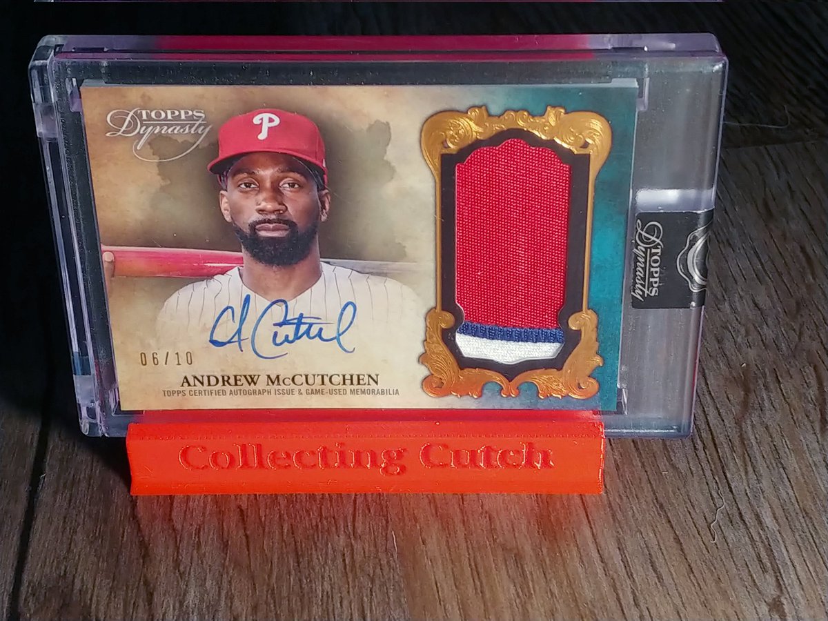 CollectingCutch's tweet photo. Today's #CutchPC card is another 2021 Topps Dynasty card. This time Cutch is featured as a member of the Phillies.
The back discusses his power numbers as a member of the Phillies 2019-20. In 436 at bats, Cutch had 20HR, 63RBI, and 77 Runs scored atop the Phillies lineup. https://t.co/izBQ6YRUDT