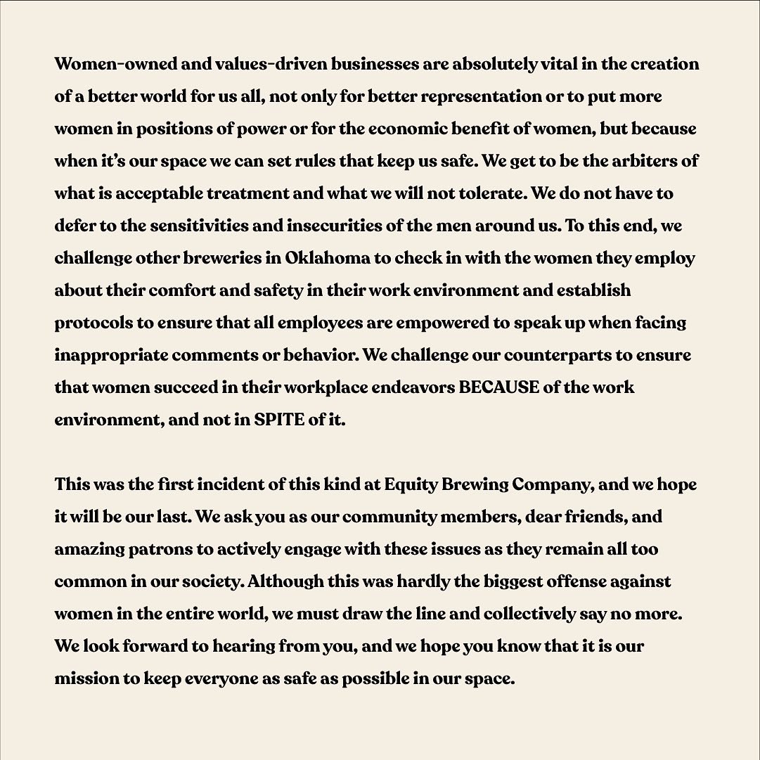 Please read our statement on this incident that occurred in our taproom. You can read it on our blog linked in our bio as well.