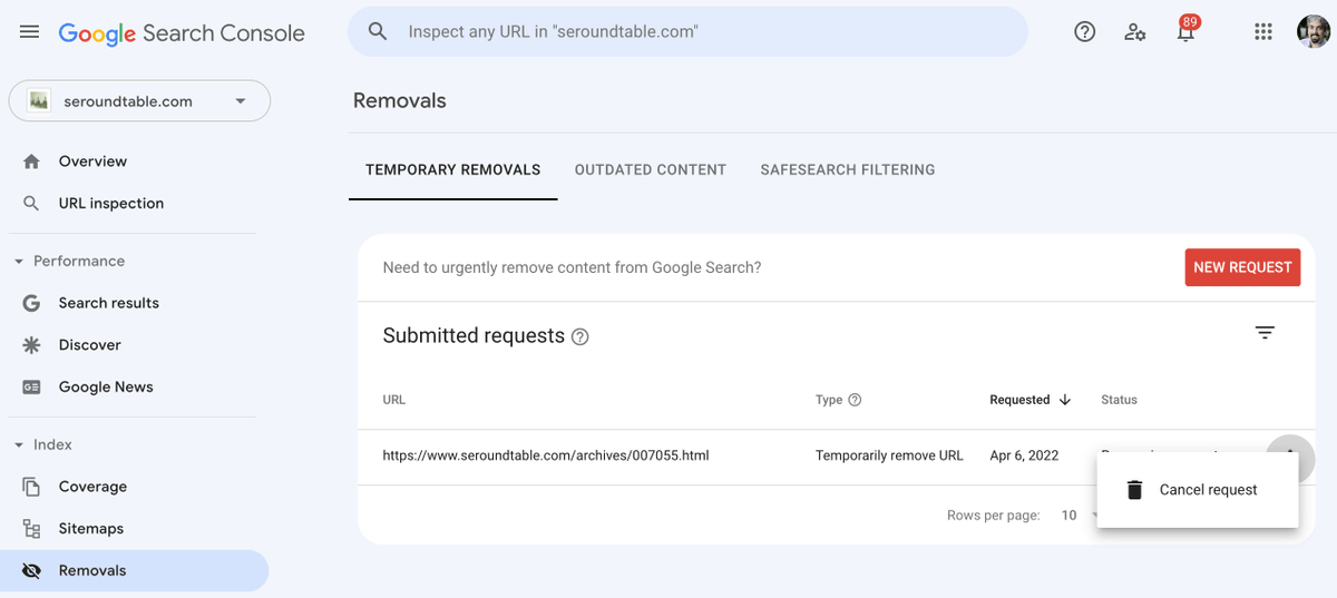 Google Search Console removal cancellation request takes hours to kick in... seroundtable.com/google-search-…