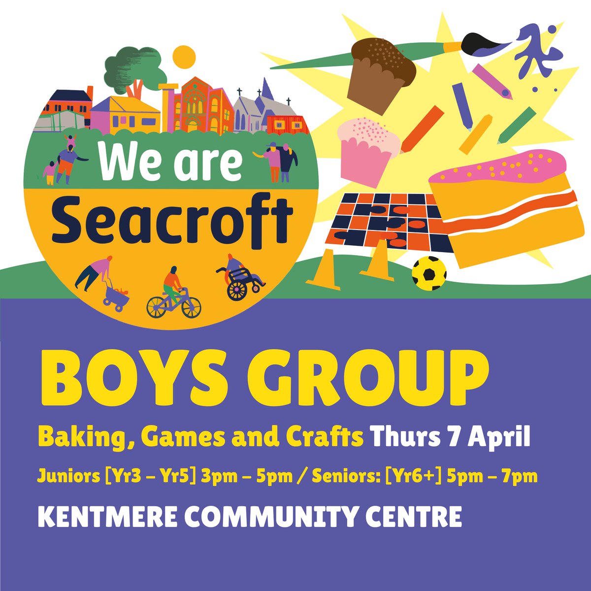 Tomorrow at Kentmere Community Centre we have activities for everyone! 

Roasts and Rascals for the whole family 
Just turn up!

Suitcase Stories
Boys Group
Book here:  forms.gle/ek6qNMj4cLK9Pi…

#HAF2022 

<a href="/seacroftmanston/">Seacroft Manston Cluster</a> 
<a href="/LeedsCommFound/">Leeds Community Foundation</a> <a href="/gunn_amelia/">Amelia Gunn</a> <a href="/MartinDDean/">Martin Dean</a> <a href="/francjwood/">Francesca Wood</a>