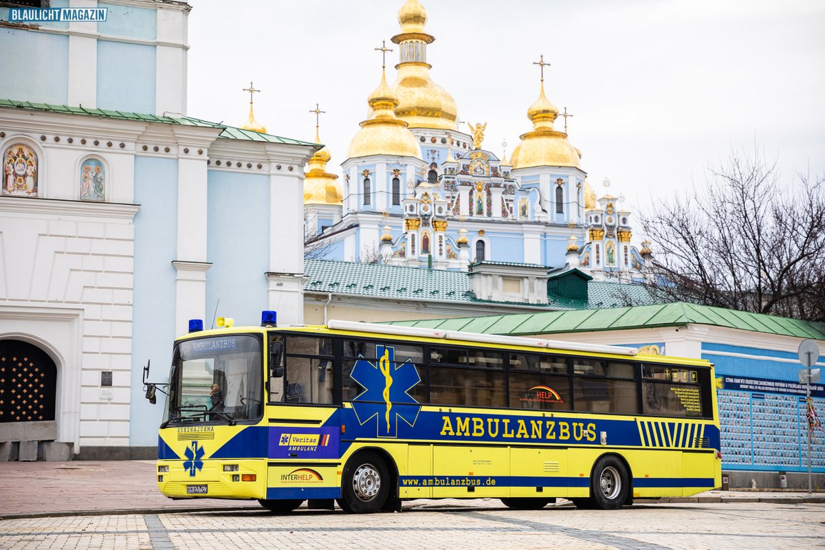 Der vor vier Wochen von Veritas Ambulanz an die #Ukraine gespendete #Ambulanzbus ist offenbar in #Kiew im Einsatz.