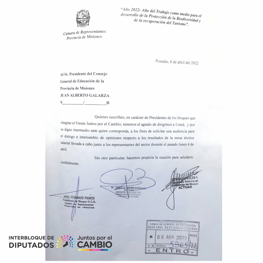 GKiczka's tweet photo. Por ello volvimos a presentar una nota solicitando la audiencia con el Pte. del Consejo General de Educación para dialogar e intercambiar opiniones de acuerdo a lo que ellos conversaron con los docentes el pasado 04/04 y poder así trabajar juntos en resolver este conflicto. https://t.co/qm4QbrVQ3N