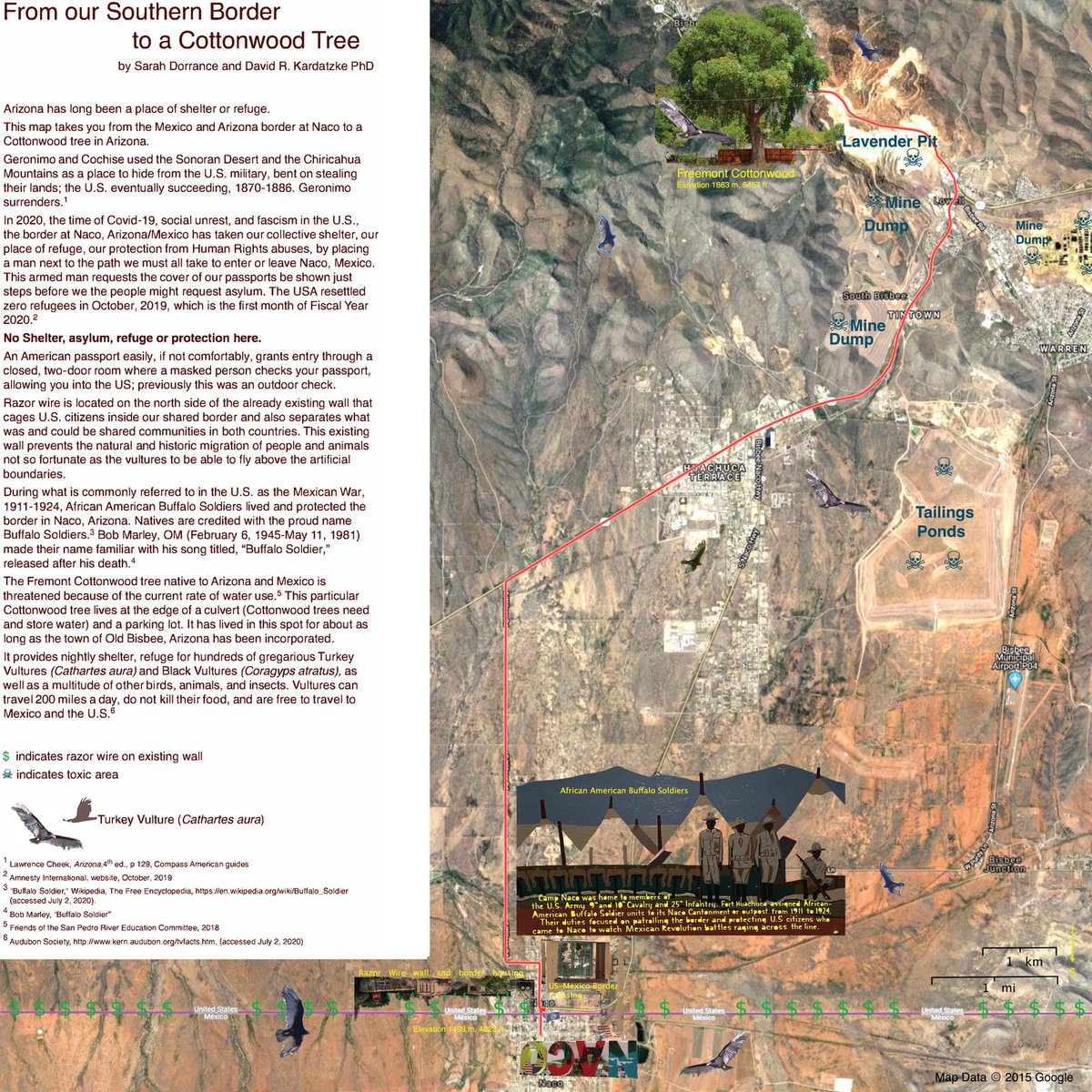 NEW BLOG POST: "From Our Southern Border to a Cottonwood Tree," by artist and Guerrilla Cartography contributor Sarah Dorrance, explores pathways to shelter and refuge in the Southwest. Read more about her mapping project here: guerrillacartography.org/blog/from-our-…