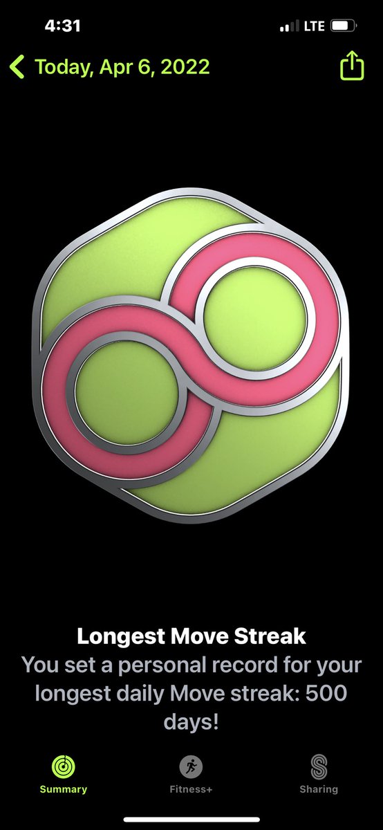 JodyCraig's tweet photo. 500 straight days of meeting my movement goal after bilateral knee replacement! #gotmylifeback https://t.co/szllff76kV