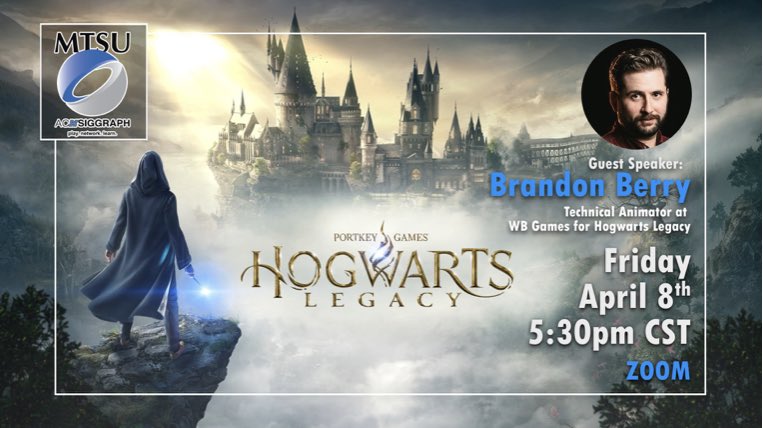 MTSUACMSIGGRAPH's tweet photo. Hey party people! This Friday at 5:30 pm on Zoom, we’re going to be speaking with MTSU alumni Brandon Berry! If you want some tips on getting into the industry, this meeting is for you! #mtsu #acm #siggraph #studentorg #studentorganization https://t.co/oGczhlAHQZ