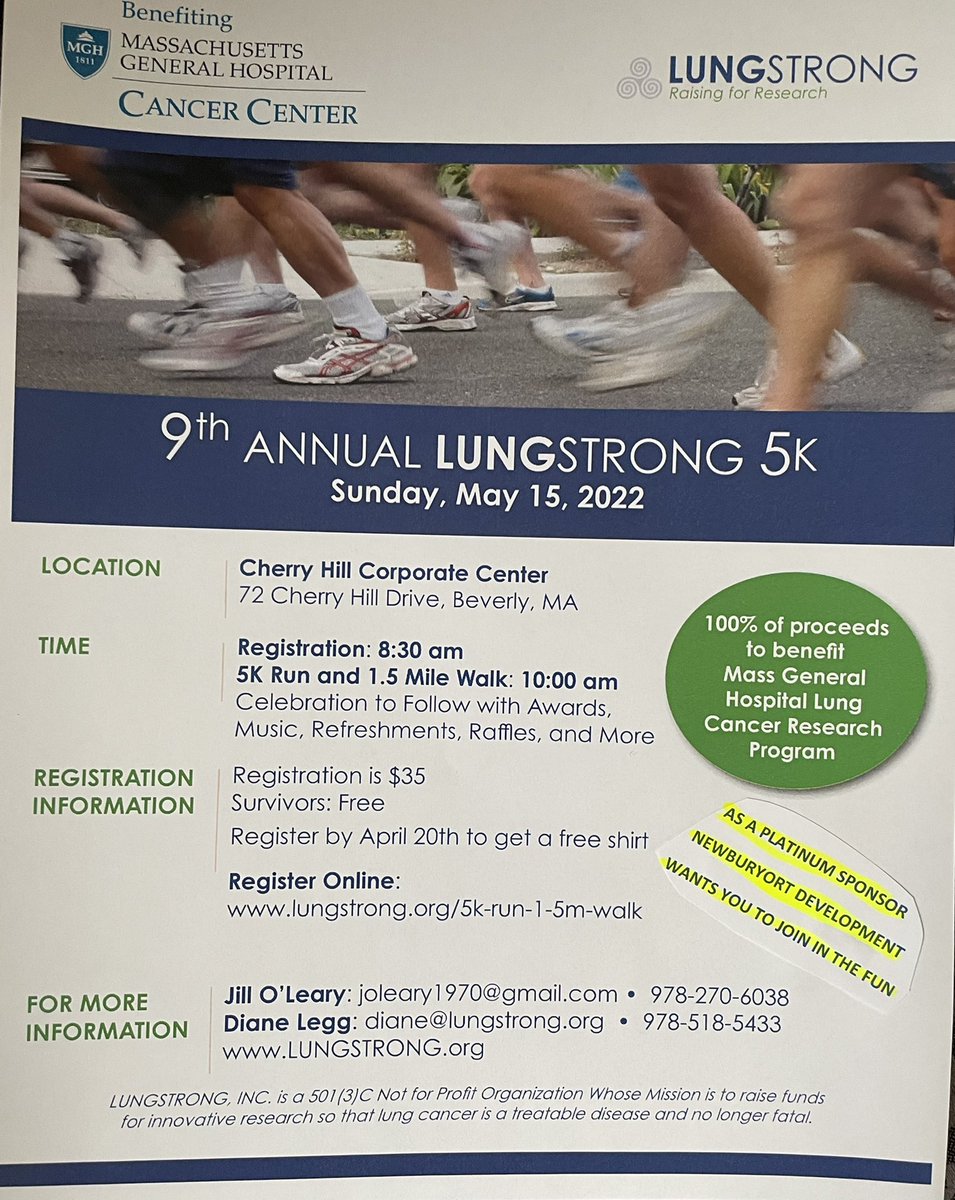 Please join us for our 9th annual 5K @LUNGSTRONGorg Visit our site lungstrong.org