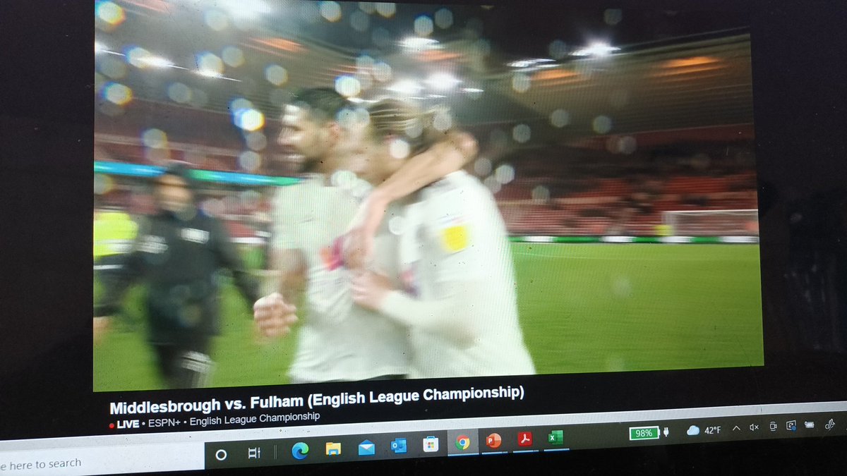 PeterWilt1's tweet photo. Fulham hands Middlesbrough its 1st home loss since 11/23. Mitro, Ream, rain. #COYW #38andcounting https://t.co/wXcJSSP74o