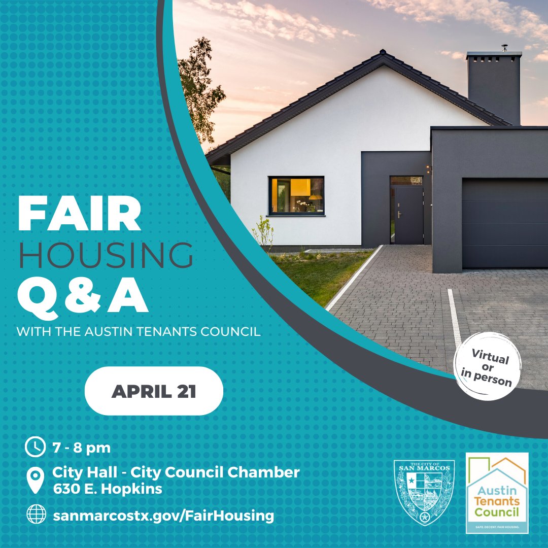 San Marcos on Twitter: "April is National Fair Housing Month so the ...