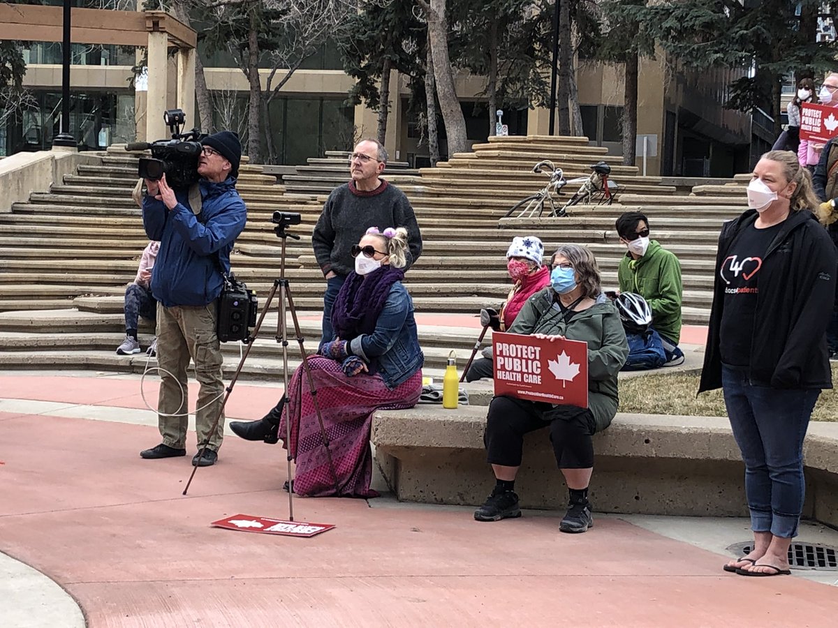 radical_ranger1's tweet photo. Out causing some good trouble today with some great people! Privatization is a major concern, especially now they’ve fired Verna Yiu! #publichealth #FiretheUCP #abhealth #PoPAB #notoprivatization #AbLeg https://t.co/oiALoD75y3