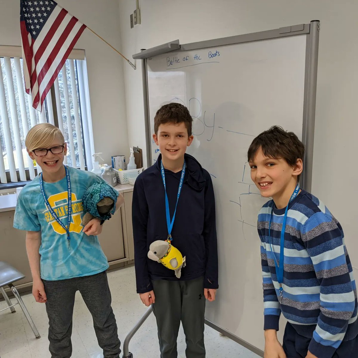 whbilibrary's tweet photo. Some shenanigans from our amazing Battle of the Books team this year, who got to connect with other schools in March! #nationallibraryweek #spartatude https://t.co/hjOzJI1KxO