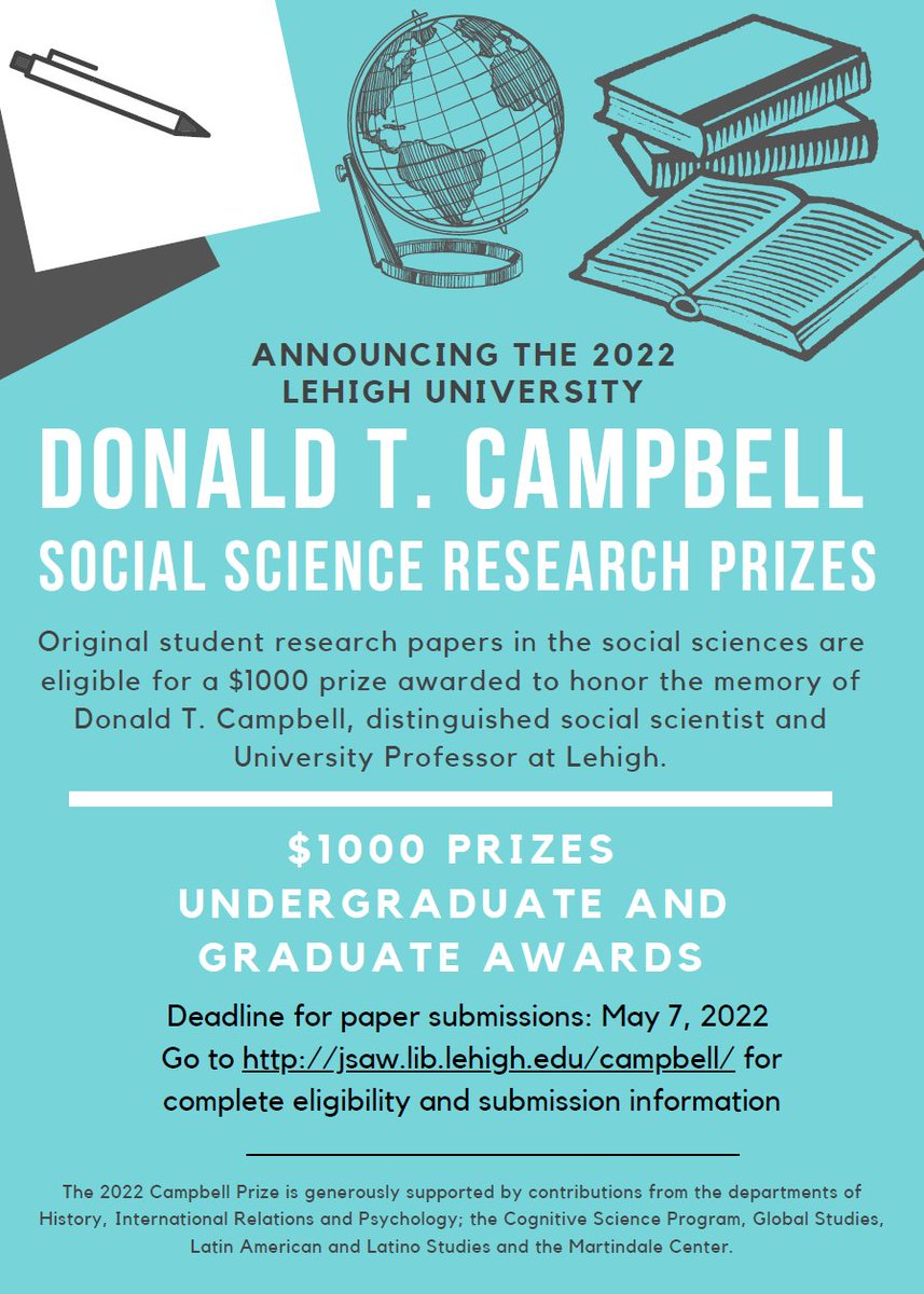 .<a href="/LehighU_CogSci/">LU Cognitive Science</a> Students in Cog Sci and Social Sciences, if you have an excellent paper or thesis this prize could be for you!