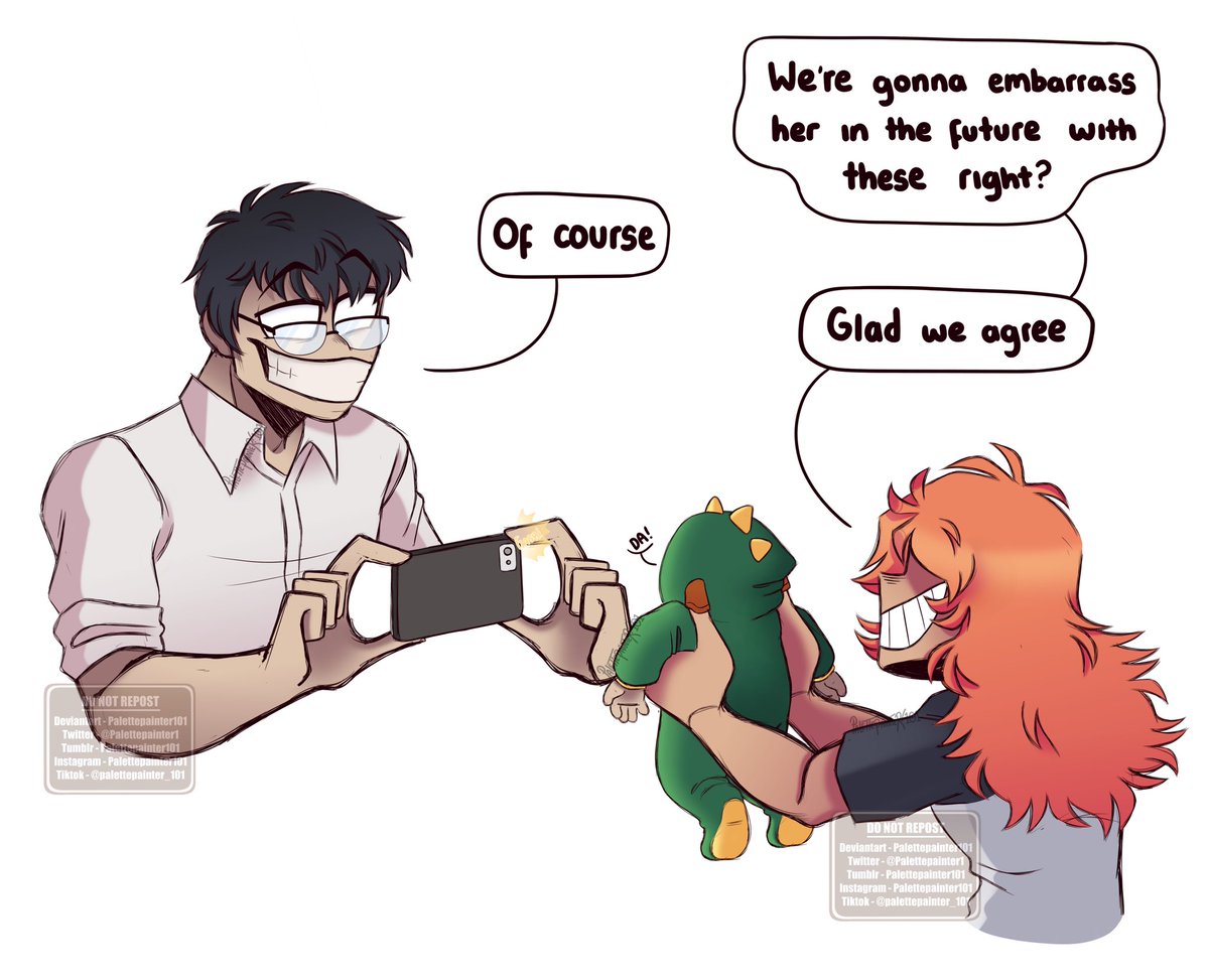 Palettepainter1's tweet photo. Two dads looking forward to embarrassing their kid when she’s older 
DO NOT REPOST/EDIT/COPY/TRACE MY ART OR OC!!!
#MyHeroAcadamia #Ectoloader https://t.co/5tcaOO3EtT