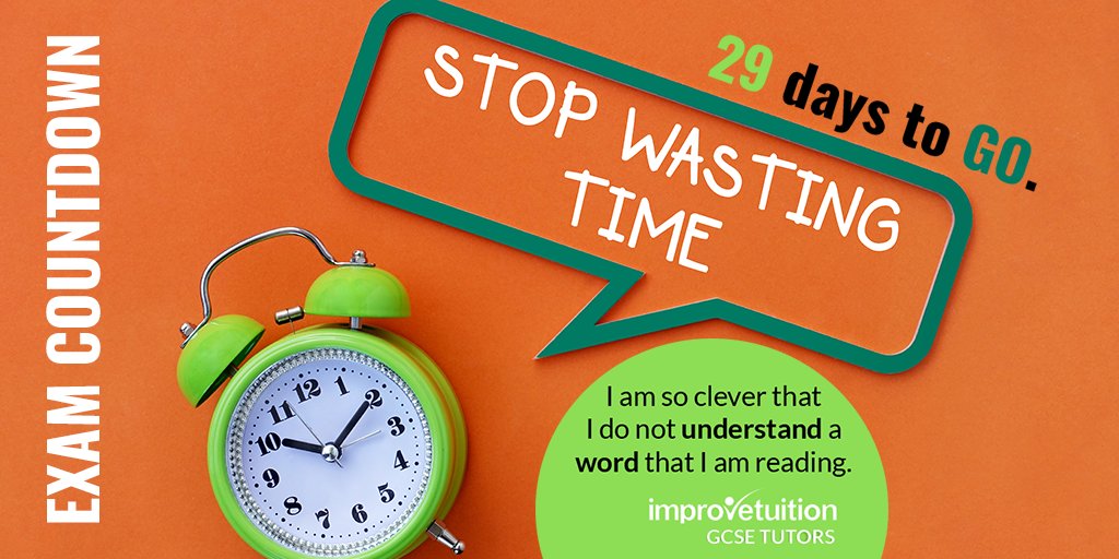 🚫 Stop Wasting Time. 

There are 29 days to go.

improvetuition.org/online-tutors-…

#mathisfun #mathsjokes #mathematical #revision #gcsebiology #mathematician #ilovemaths #gcseresults #mathsclass #gcsephysics #calculus #gcseenglish #mathproblems #lovemath #mathsmeme