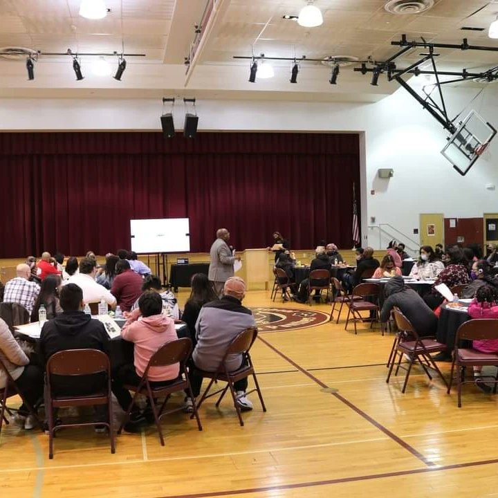 Superintendent Dr. Fitzhugh welcomed over 100 families and staff members to the first of three Orange Preparatory Academy Planning Roundtable Meetings to redesign Orange Preparatory Academy from a Grade 8 and 9 school to a Grade 8 academy beginning next school year. <a href="/GoodtoGreat/">Linda Goode</a>