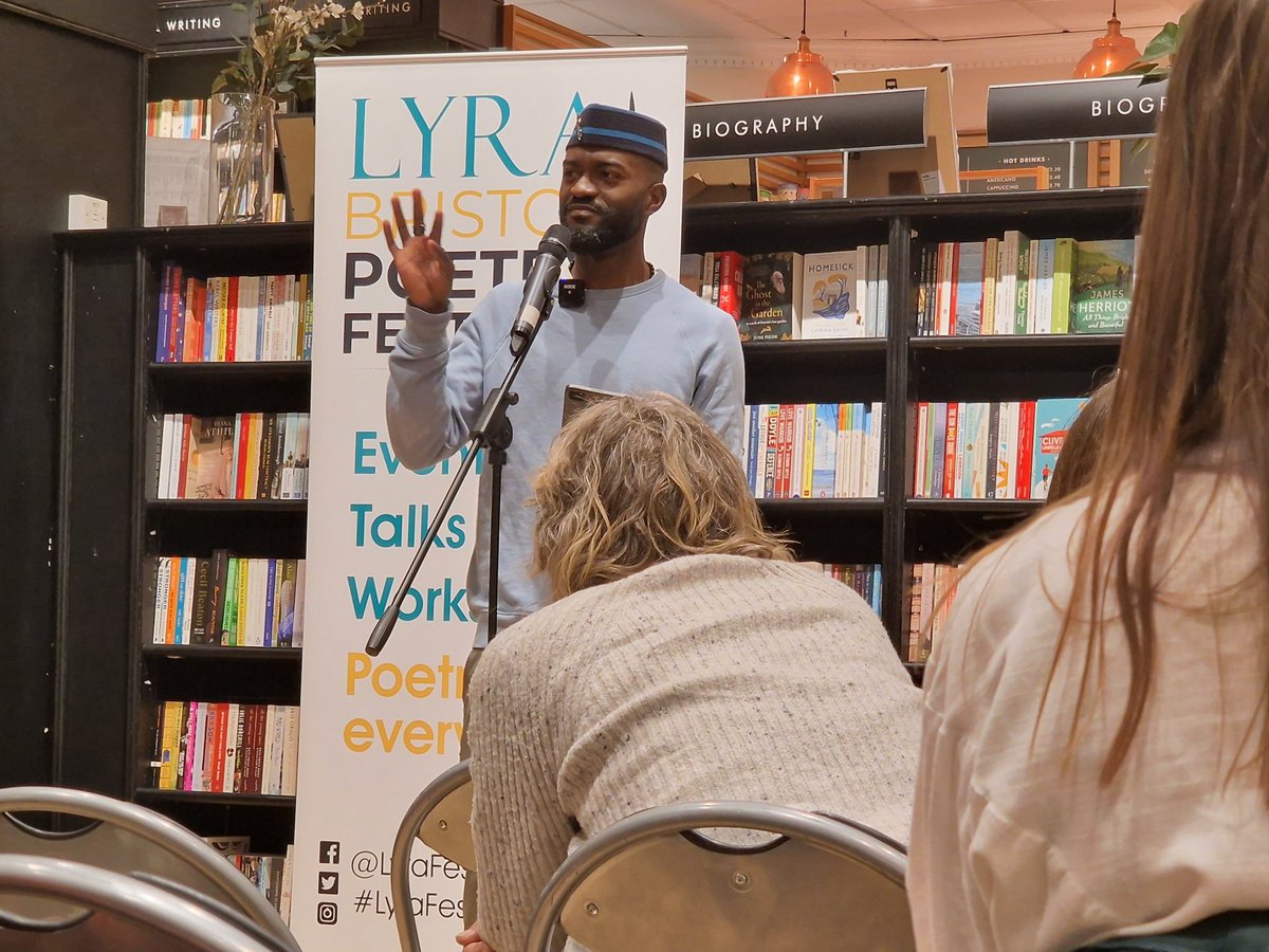 RedmaidsEnglish's tweet photo. It was another fantastic evening of poetry at Bristol Poetry Festival @LyraFest with John McCullough, Abi Palmer, and Inua Ellams tonight - Mr Kim's students can look forward to reading their poems in his lessons next term! 😁 #LyraFest #PanicResponse #Sanatorium #WhatTheActual https://t.co/a8EzO5sZbT