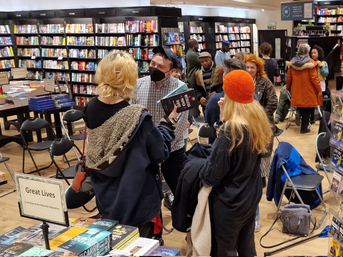 RedmaidsEnglish's tweet photo. It was another fantastic evening of poetry at Bristol Poetry Festival @LyraFest with John McCullough, Abi Palmer, and Inua Ellams tonight - Mr Kim's students can look forward to reading their poems in his lessons next term! 😁 #LyraFest #PanicResponse #Sanatorium #WhatTheActual https://t.co/a8EzO5sZbT