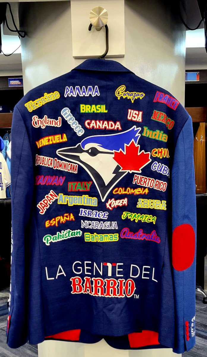 The 2022 version of the #BlueJays Home Run jacket has arrived.

Team staff member, Hector LeBron created the jacket, which now includes 🇺🇦 Ukraine