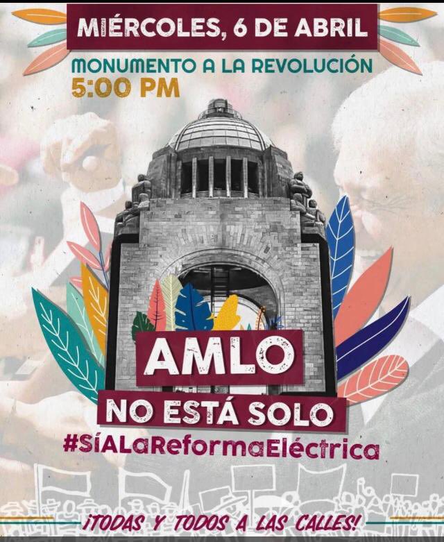 epigmenioibarra's tweet photo. Ya en camino al Monumento de la Revolucion. Hoy hay que decir, cómo el poeta Otho Rene Castillo, “vámonos patria a caminar yo te acompaño”. Como no hacerlo si de defender la soberanía de la nación se trata. La luz no es una mercancía; es un derecho de todas y todos los mexicanos https://t.co/dlmgh2IETo