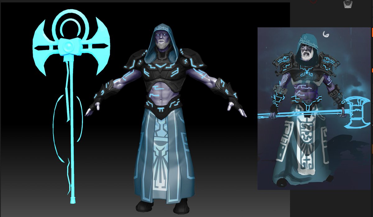AzraGames's tweet photo. As promised, another step in the process from our art director @AZRADaveG! Here the sculpt has been painted over.

Tomorrow we show the final product and host an AMA here on Twitter Spaces @ 2PM PST. https://t.co/stpBFIaAWi