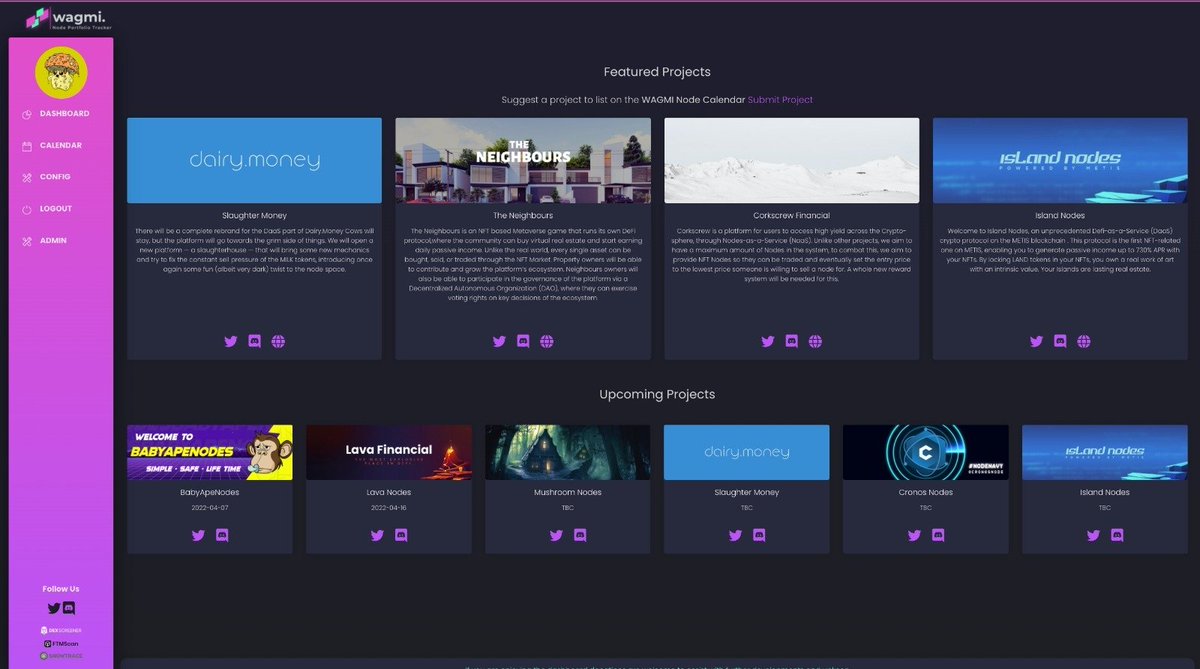 beta-wagmi.herokuapp.com/calendar

Node Calendar anyone? 👀
Who we adding?

#NodeLife #NaaS #DaaS #WAGMI #Crypto