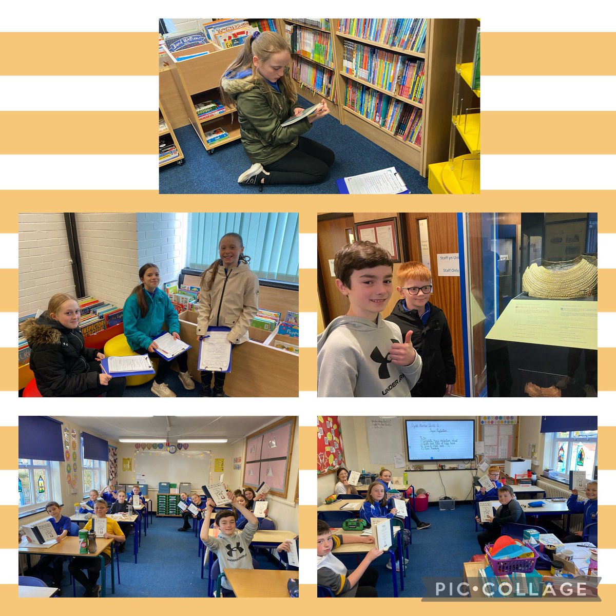 Year6BC's tweet image. What a treat it was being back exploring Mold Library today. Thank you to all the staff who made us feel welcome and we were so grateful for our gift 📕@aura_wales #auralibraries #6SF