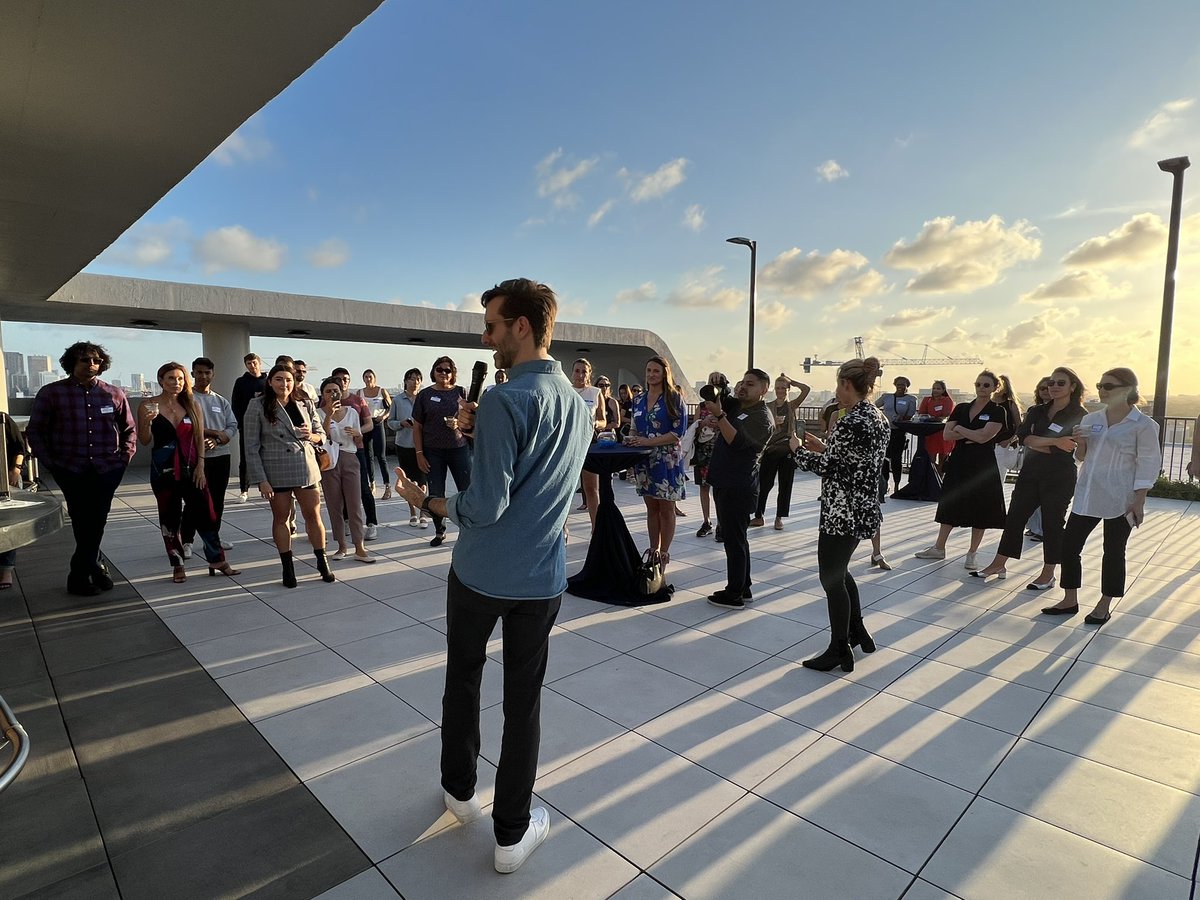 MariaDerchi's tweet photo. Last night we once again partnered with our friends at @JoinOpenStore to host our monthly #womeninmiatech happy hour. The crowd and the views did not disappoint. Make sure you check out their open roles! #miamitech https://t.co/3NfmMG9xii