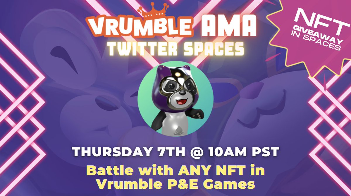 0xbattle_nexus's tweet photo. Ask your questions about Gen0 Vrumbler NFTs, Anointing, Rift Sparkle NFTs, crystalizing, upgrading, staking, and how to battle &amp; earn with the NFTs you already own.  Set a reminder: https://t.co/kxdDqE2lsA

#NFTGame #NFTGiveaways #P2EGame #NFTCommunity #NFTcollections #AVAX https://t.co/hZzBx0RUIK
