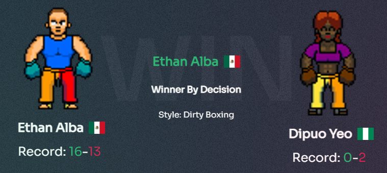 Added the winning style selection so now Dipuo can see exactly how Ethan dominated 👊