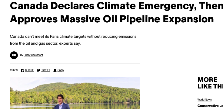 Releasing an emissions reduction plan last week and then approving Bay du Nord today has the same vibes as this 2019 move.