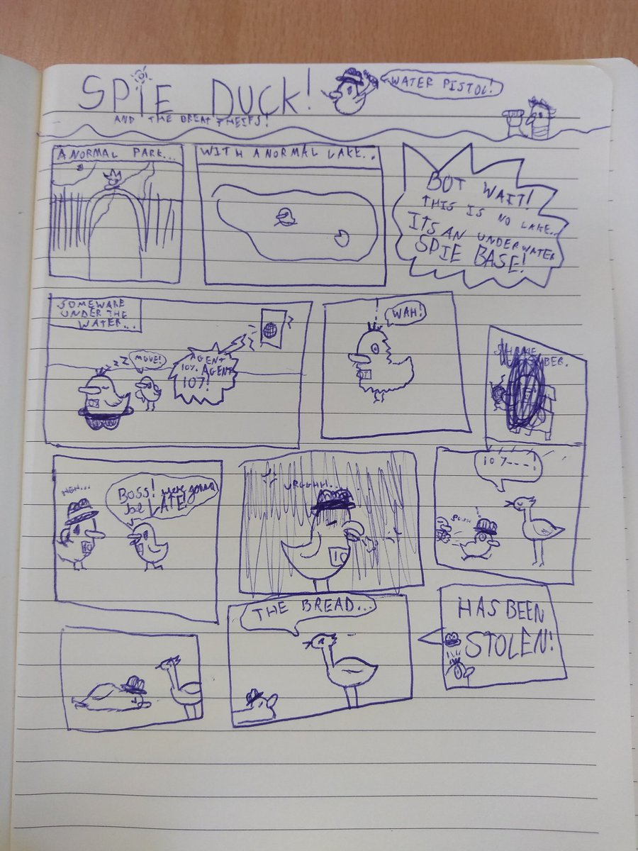 We've been filling our new journals with creativity. Check out the dramatic adventures of Spie Duck...