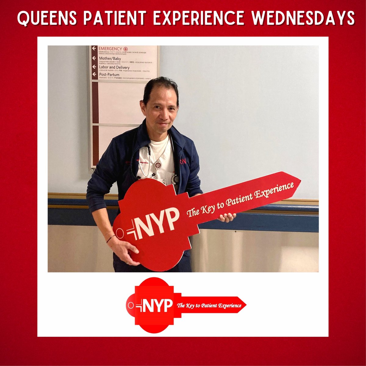 1. Although today is full of April showers, we have a superstar who is always shining on patients. This week’s #KeytoPX spotlight is on the #Amazing Elvin! Elvin, is one of our nurses in the Department of Emergency here @nypqueens.