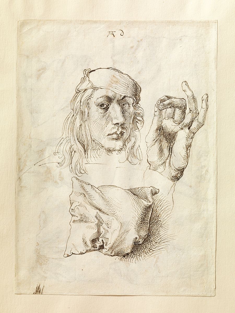 🔶 ALBRECHT DURER Died on this day, in 1528 “Self-portrait, Study of a Hand and a Pillow”