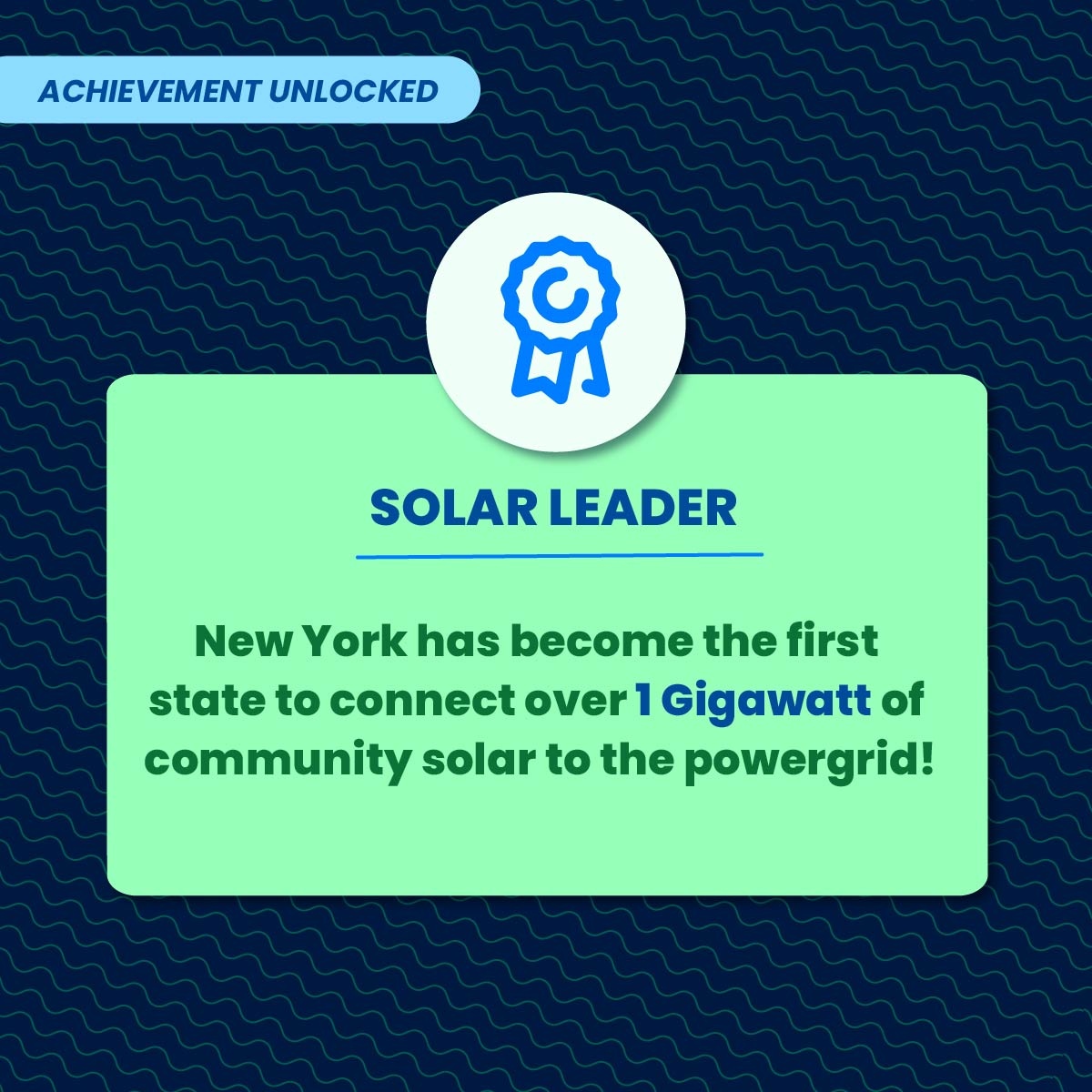 mycommonenergy's tweet photo. New York has hit a community solar milestone! 🎉

With enough community solar installed to serve 209,000 homes, New York is one step closer to meeting their goal of sourcing 70% of the state’s electricity from renewable sources by 2030. #communitysolar https://t.co/dnl23en640