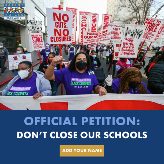 🚨 BREAKING: There is state legislation to help stop the disastrous plan to close our critical Oakland community schools. We need to urgently raise our voices. Add your name to our official petition opposing school closures: actionnetwork.org/petitions/full…