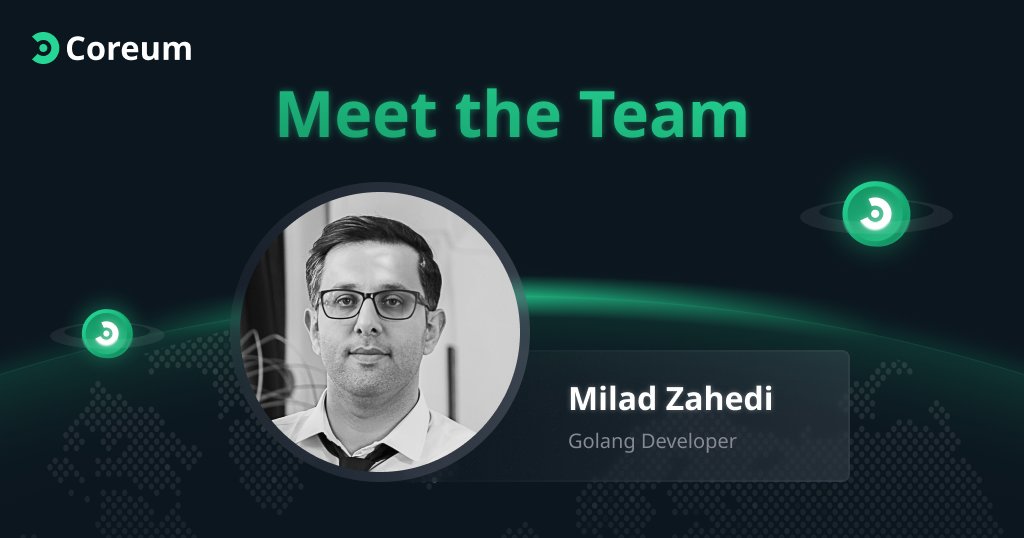 txDevHub's tweet photo. We'd like to introduce our new #Golang Developer -- Milad Zahedi from Iran 🇮🇷

Milad is an accomplished software engineer with extensive experience in software design and also a long time #blockchain enthusiast

Welcome to the $CORE team! #CoreRules https://t.co/NXT87o5FLC