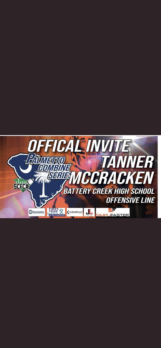 Just want to say i’m very thankful for this invite to the Palmetto combine!!#BatteryCreekFootball
