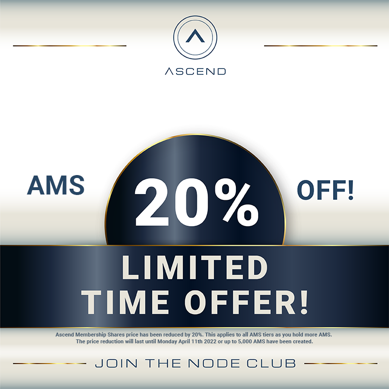AscendNodeClub's tweet photo. Get your membership and upgrade all the way to Meta!

🔥20% OFF on all AMS nodes!
⌛️Limited time offer!

Join the node club!

Dapp and TraderJoe Links here: https://t.co/W23ELWHwvs

#Ascend #Nodes #AscenderArmy #NodeLife #NodeArmy $univ $thor $power #Avalanche #thor #univ #strngr https://t.co/z55xp4e1Fw
