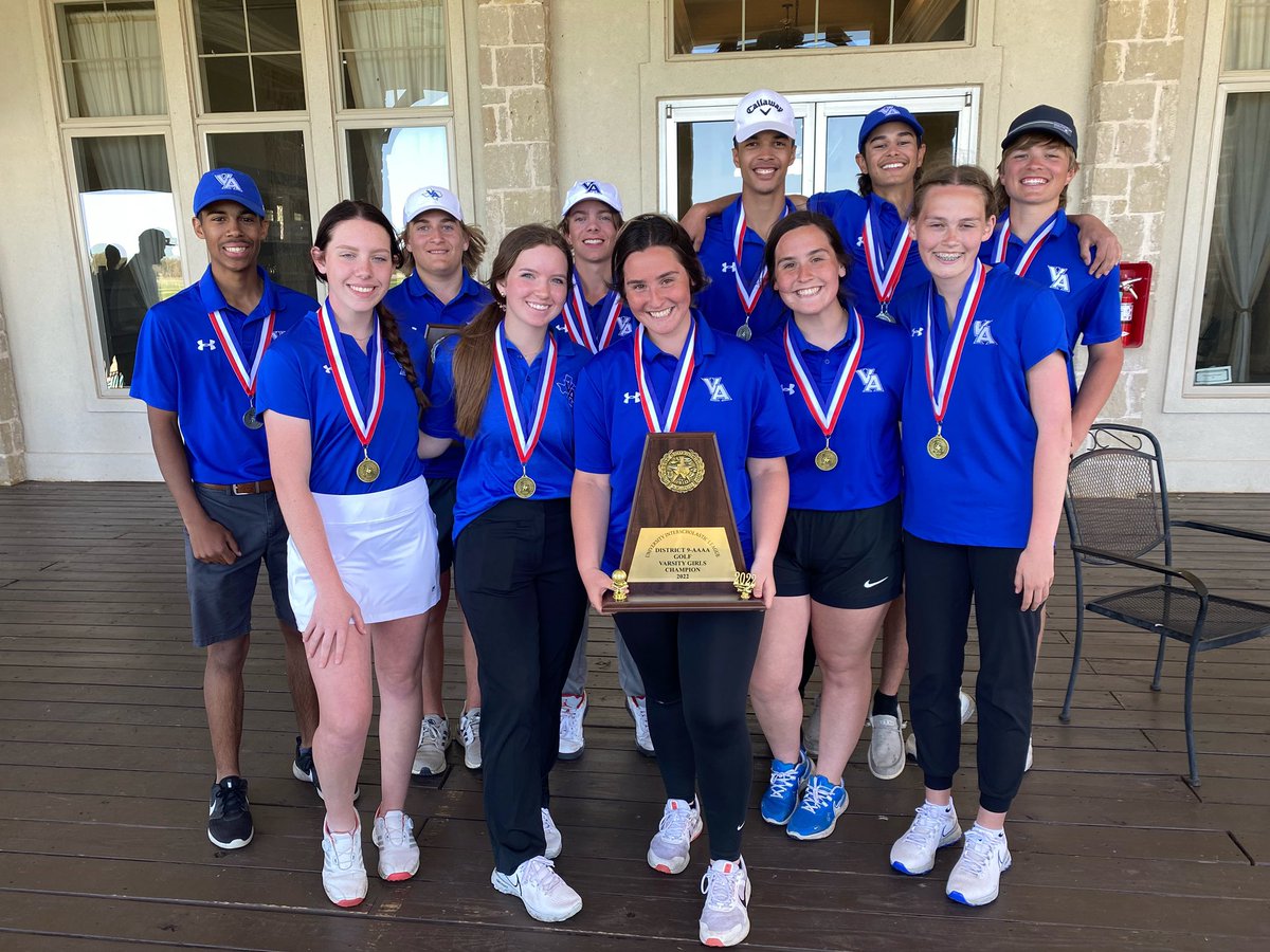thisisvatv's tweet photo. HARDWARE SEASON!!:

Van Alstyne girls golf team finished in first place as district champions, Claire Gallagher as 3rd overall.

The boys finished in second place as the district runner ups, Jacob Taggert as 2nd overall &amp; Luke Comegys as 1st.

On to Regionals! 🏅 🥈 https://t.co/5KKbz3Nqpe